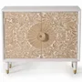 Sideboards - Sideboard in white mango wood and gold details - GINER Y COLOMER