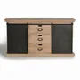 Sideboards - Industrial sideboard in mango wood and black metal details - GINER Y COLOMER