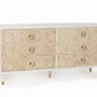 Chests of drawers - White mango wood chest of drawers with gold details - GINER Y COLOMER
