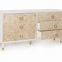 Chests of drawers - White mango wood chest of drawers with gold details - GINER Y COLOMER