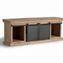TV stands - TV cabinet in mango wood and legs in natural and gray metal - GINER Y COLOMER