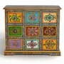 Chests of drawers - Mango wood chest of drawers with hand-painted multi-colored details - GINER Y COLOMER