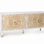 TV stands - White mango wood TV unit with gold accents - GINER Y COLOMER