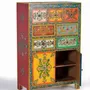 Commodes - Commode en bois de manguier avec détails multicolores peints à la main - GINER Y COLOMER
