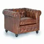 Armchairs - Chester armchair in natural leather - GINER Y COLOMER