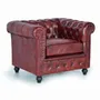 Armchairs - "Chester" armchair in quilted brown leather - GINER Y COLOMER