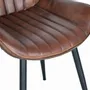 Chairs - Set of 2 chairs in brown leather and metal - GINER Y COLOMER