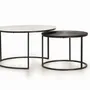 Tables basses - Lot de 2 tables basses avec structure et plateaux en métal - GINER Y COLOMER