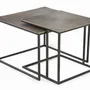 Tables basses - Lot de deux tables basses plateau bronze et pieds métal - GINER Y COLOMER