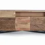 Sideboards - Acacia wood sideboard, natural and black metal legs - GINER Y COLOMER