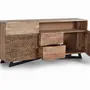 Sideboards - Acacia wood sideboard, natural and black metal legs - GINER Y COLOMER