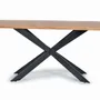 Tables Salle à Manger - Table à manger en bois d'acacia naturel et pieds en métal noir - GINER Y COLOMER