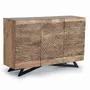 Sideboards - Sideboard in acacia wood and natural-colored metal slats - GINER Y COLOMER