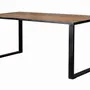 Dining Tables - Dining table in metal and natural and black acacia 8 seats - GINER Y COLOMER
