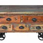 Coffee tables - Multicolored recycled wood coffee table - GINER Y COLOMER