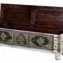 Storage boxes - Mango wood chest and aged white bronze details - GINER Y COLOMER