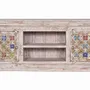 TV stands - Mango wood TV cabinet with ceramic details - GINER Y COLOMER