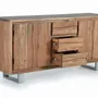 Sideboards - Acacia wood and metal sideboard - GINER Y COLOMER