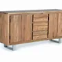 Sideboards - Acacia wood and metal sideboard - GINER Y COLOMER