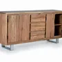 Sideboards - Acacia wood and metal sideboard - GINER Y COLOMER