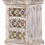 Night tables - Mango wood bedside table with ceramic and bronze details - GINER Y COLOMER