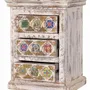 Night tables - Mango wood bedside table with ceramic and bronze details - GINER Y COLOMER
