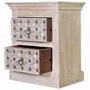 Night tables - Natural mango wood bedside table with bronze details - GINER Y COLOMER