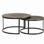 Tables basses - Table basse plateau bronze et pieds métal doré - GINER Y COLOMER