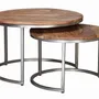 Tables basses - Table basse en bois de manguier naturel et pieds en métal - GINER Y COLOMER