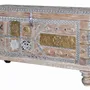 Storage boxes - Aged White Mango Wood Chest - GINER Y COLOMER