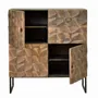Sideboards - Mango wood and bronze sideboard, dark brown metal legs - GINER Y COLOMER