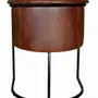 Chairs - Natural leather chair with metal legs - GINER Y COLOMER