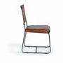 Chaises - Lot de 2 chaises en cuir marron et métal - GINER Y COLOMER