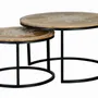 Coffee tables - Coffee table in mango wood and natural and black metal legs - GINER Y COLOMER