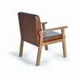 Fauteuils - Fauteuil cuir marron et métal - GINER Y COLOMER