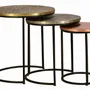 Coffee tables - Set of 3 coffee tables with bronze top - GINER Y COLOMER