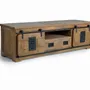 TV stands - Industrial style mango wood TV cabinet with two doors - GINER Y COLOMER