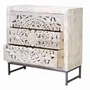 Sideboards - Mango wood sideboard and white and gray metal base - GINER Y COLOMER