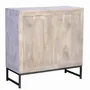 Sideboards - Mango wood sideboard and white and gray metal base - GINER Y COLOMER
