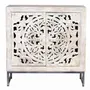 Sideboards - Mango wood sideboard, white and aged gray metal legs - GINER Y COLOMER