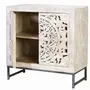 Sideboards - Mango wood sideboard, white and aged gray metal legs - GINER Y COLOMER