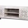 TV stands - Mango wood TV cabinet and aged white metal legs - GINER Y COLOMER