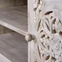 TV stands - Mango wood TV cabinet and aged white metal legs - GINER Y COLOMER
