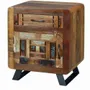 Night tables - Bedside table in aged walnut and gray mango wood - GINER Y COLOMER