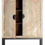 Wardrobe - Mango wood cabinet and aged white metal legs - GINER Y COLOMER