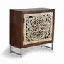 Buffets - Buffet 2 portes en bois de manguier sculptée et feuille d'argent - GINER Y COLOMER