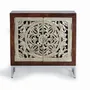 Buffets - Buffet 2 portes en bois de manguier sculptée et feuille d'argent - GINER Y COLOMER