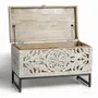 Boîtes de rangement - Coffre en manguier et pieds en métal blanc vieilli - GINER Y COLOMER