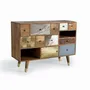 Commodes - Commode en bois de manguier avec tiroirs de différentes textures - GINER Y COLOMER