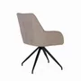 Chairs - Set of 2 swivel chairs covered in gray fabric - GINER Y COLOMER